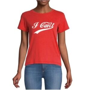 Erin & Sara x Sub_Urban Riot I Can't Graphic T-Shirt Red XS Short Sleeve Tee